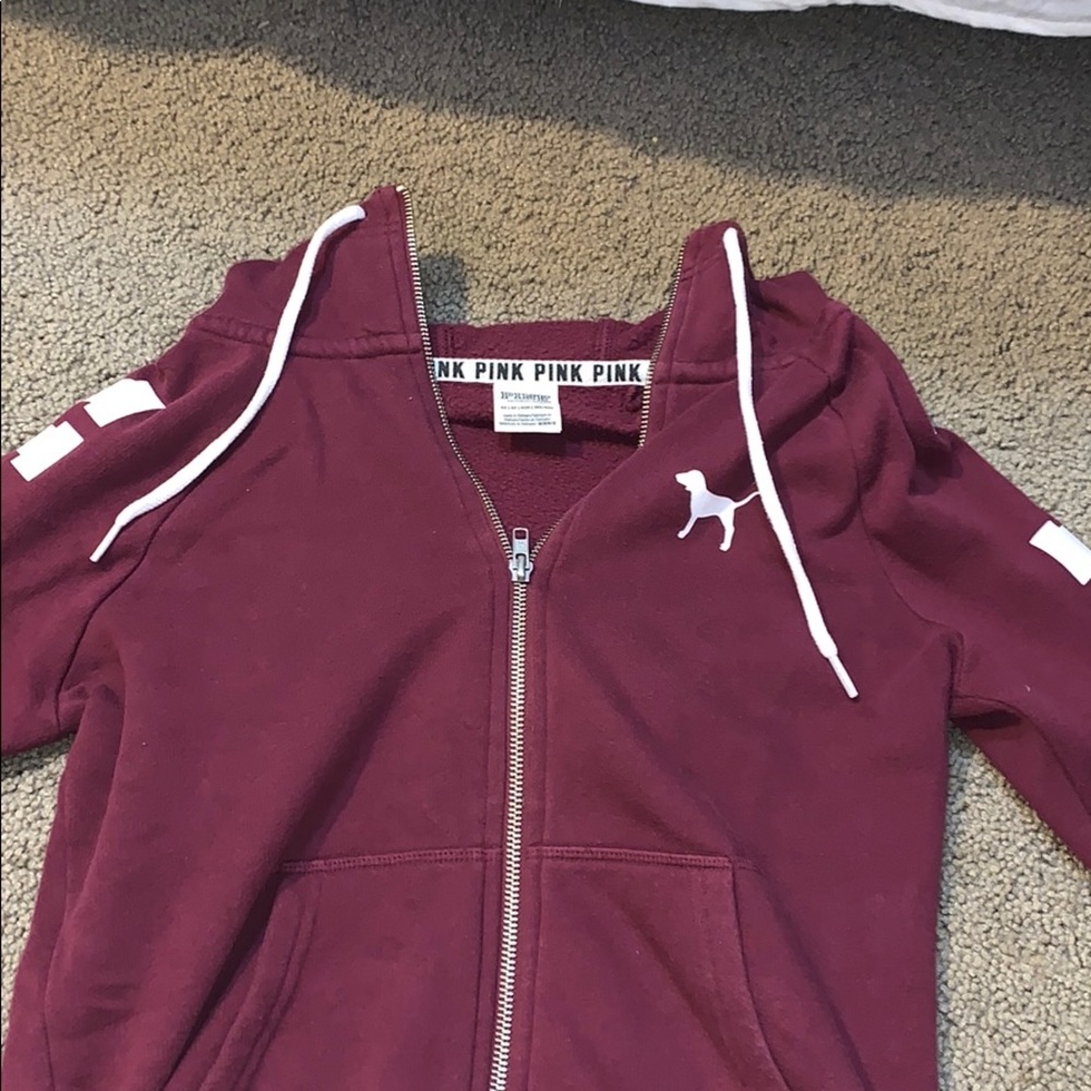 Pink zip up hoodie